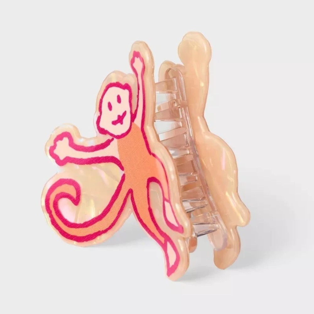 Roller Rabbit x Target Monkey Claw Hair Clip Orange Acrylic NEW Cute